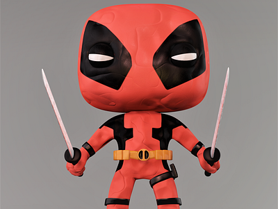 Deadpool blender blender3d character clayrender deadpool funko marvel sword