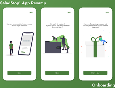 SaladStop! App Revamp - onboarding app flat mobile ui onboarding ui ux