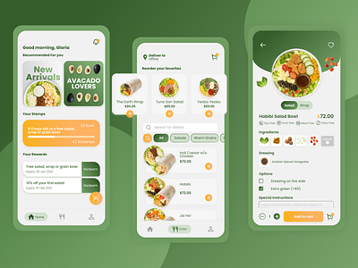SaladStop revamp project - homepage and ordering food app design mobile ui ordering app ui design ui ux