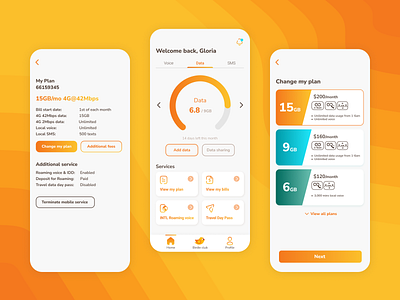 Mobile services app redesign - HK Birdie app dashboard ui gradient ui mobile service mobile ui mobile uiux ui design ui ux