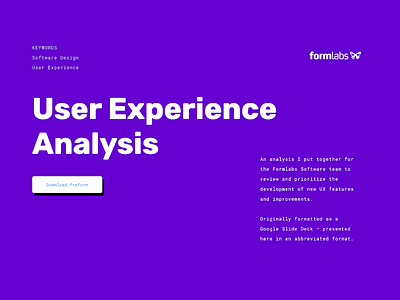 (WIP) User Experience Analysis Report
