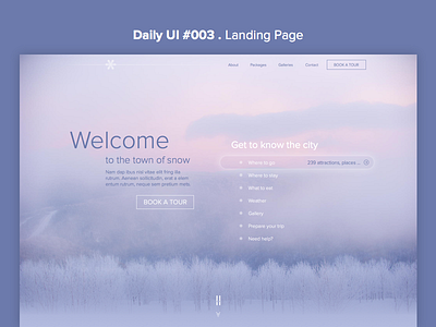 DailyUI #003 Landing Page dailyui harbin heilongjiang ice landing page tourism