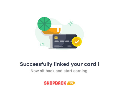 Linked Card Success card drink illustration agency shopback shopbackgo success success message