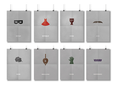 Princess Bride Minimal Posters characters minimal poster princess bride