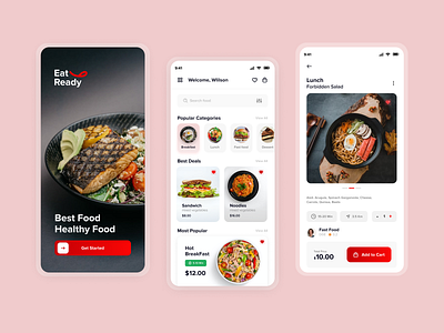 Eat Ready Food Delivery App app app concept breakfast burger deliver design food app mobile app restaurant ui ui ux