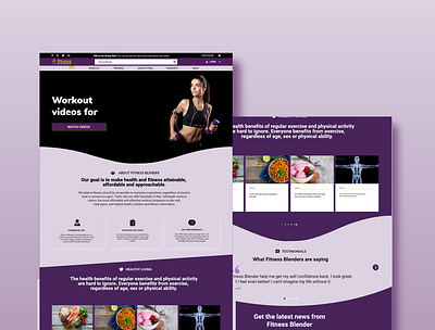 Redesign of fitness blender Landing Page app design illustration product design ui design ux design