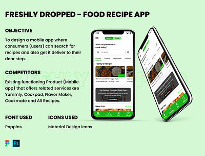 Freshly Dropped - Food Recipe App app design dribbble food app mobile app mobile app design product design recipe app ui design ux design