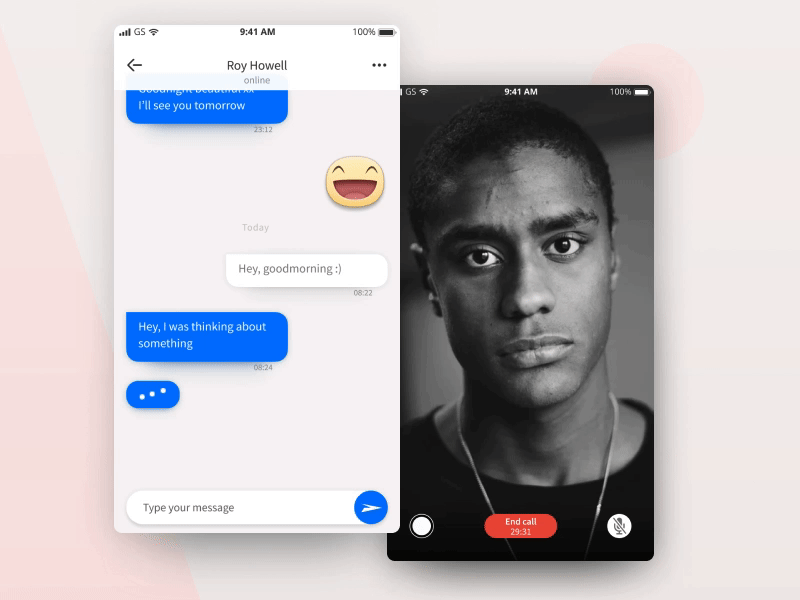 What is he thinking about? app chat gif mobile motion ui