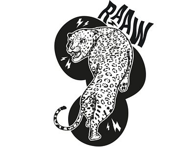 Panthera angry black design drawing illustration monochrome noir panthère rawww screen printing serigraphie wild