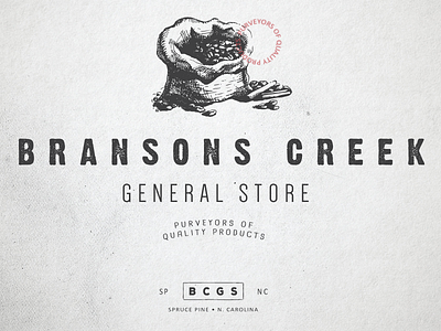 Bransonscreek01 badge branding general store hand drawn logo minimalistic retro vintage typography