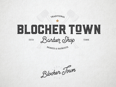 Blocher Town barber shop logo blochertown brand branding identity logo logo design