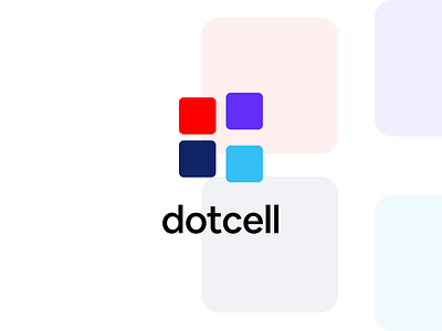 dotcell logo design flat icon logo minimal typography