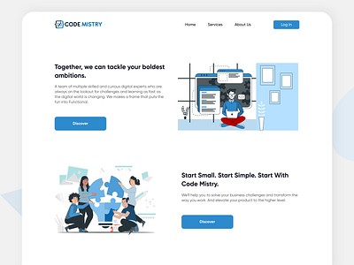 Code Mistry - Header design homepage landingpage minimal ui web