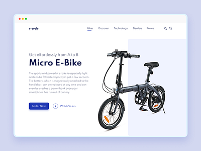 Micro E-Bike Header Design bike design ebike ecommerce electricbike header design header exploration headers landingpage minimal ui web