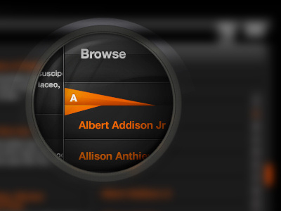 Albert Addison Jr. application black browse button down drop glossy gui interface ios ipad iphone menu mobile retina scumorphic shiny ui web web design