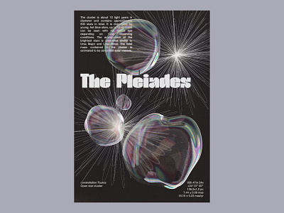 The Pleiades 3d cinema4d design distortion graphic design poster posters space stars typography
