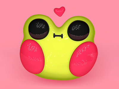 Little frog 3d cartoon character character design childish cinema4d cute design eyes frog graphic design green illustration lowpoly physical render pink poster render