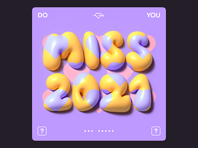 Do you miss 2021? 3d 3d type card cinema4d design graphic design illustration illustrator 3d physical render pink poster render smooth text type typography violet y2k yellow