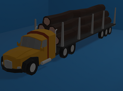 Timber Truck 3d illustration low poly