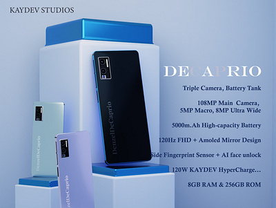 DeCAPRIO Phone 3d branding design graphic design