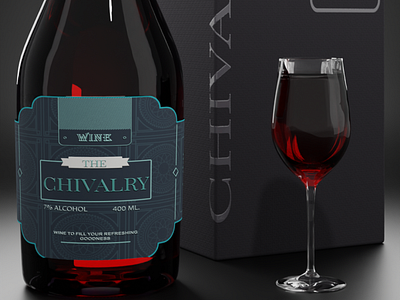 Chivalry Wine Bottle 3d branding design