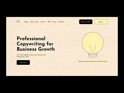 Landing Page for Copywriting Company business copywriting design growth illustration landing page papper ui ux web design