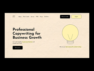 Landing Page for Copywriting Company