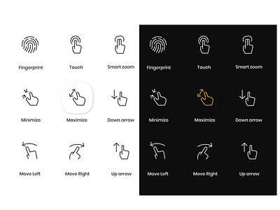 HandMove icons fingers movement touch