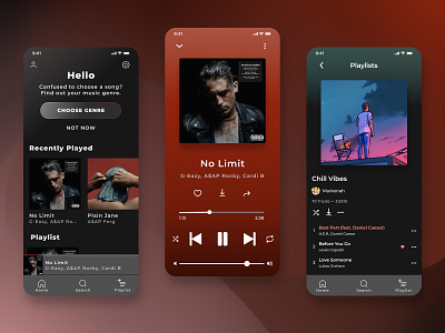 Music Streaming Mobile App design graphic design illustration ui uiuxdesign webdesign