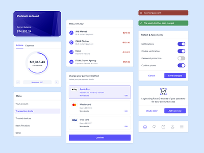 Finance Interface - Modals Components bottom bar card payment chart components components finance finance components finance modals finance money finance payment modals modals ui payment components payment finance product design search bar tabbar ui