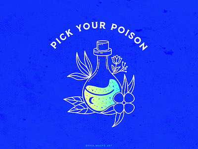 pick your poison alcohol branding bar bartender colorful design drawing drink for fun hand drawn illustration poison series vector