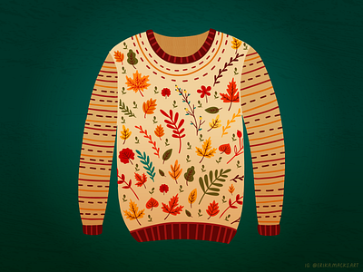 sweater weather autumn cozy drawn fall illustration sweater sweater weather