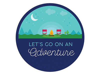Camping Badge badge colorful fun graphic design illustration layout sans serif script summer time type typography