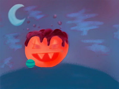 Jack the Pumpking of Halloween apple pencil candy halloween illustration ipad pro october procreate pumpkin spooky wip