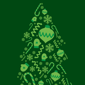 Winter Stencil candy candy cane christmas christmas tree concept conceptual graphic green holiday ornament outline pattern season snow snowflake tree vector