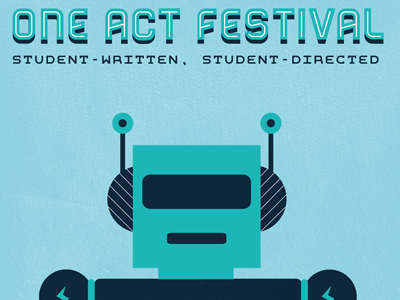 One Act Festival Poster (REBOUND) clean client project college feedback festival layers poster print texture theater typography
