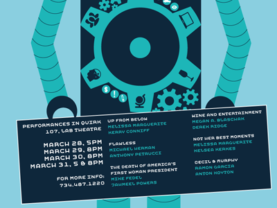 One Act Festival (Final Version) clean client project college feedback festival layers poster print process progress robot theater theatre typography