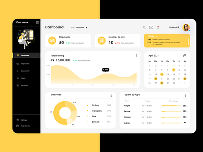 Logistics - Dashboard dashboard design landingpage logistics saas shipment transportation ui uiux ux webapp website