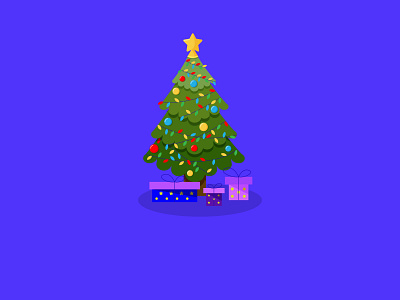 Christmas tree. Flat style. Adobe Illustrator