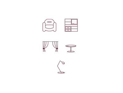 furniture icons line app branding design icon illustration vector web