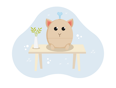 Humidifier in the shape of a cat cartoon cat design flat humidifier illustration vector