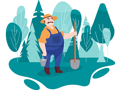 farmer in the forest