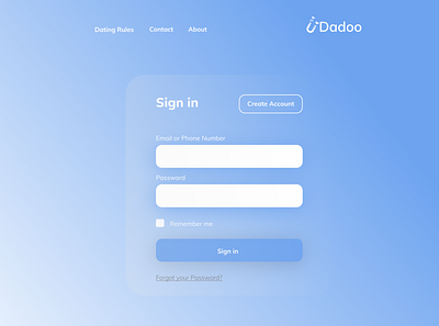 Dadoo Dating Application dating app landing page sign in ui