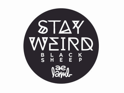 aelamb • Stay Weird Black Sheep Sticker