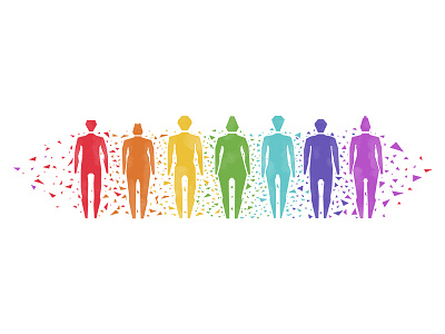 Rainbow People colors geometric illustration rainbow