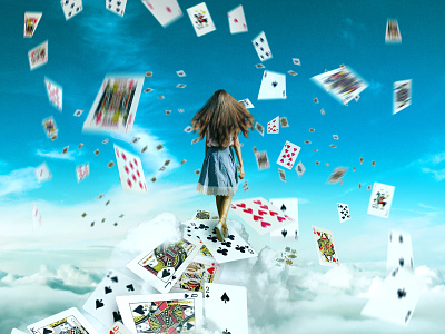retouch "Alice walking in the sky" design graphic photoshop retouch