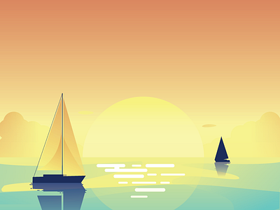 Sunset boats ocean sunset water