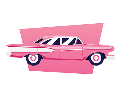1950's Car 1950 car pink