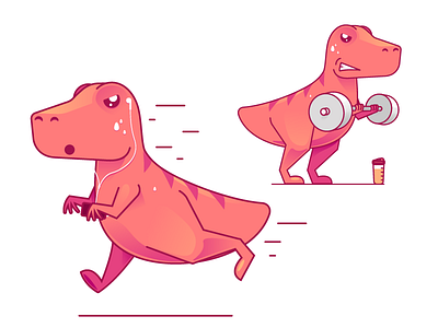 Motivated Dino dinosaur motivation workout