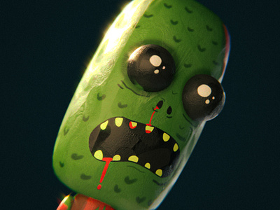 Watermelon Zombie Dude 3d 3d art animation blender3d branding cartoon cinema4d design graphic design illustration minimal model